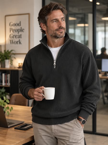 Between sweatshirt and smart knit