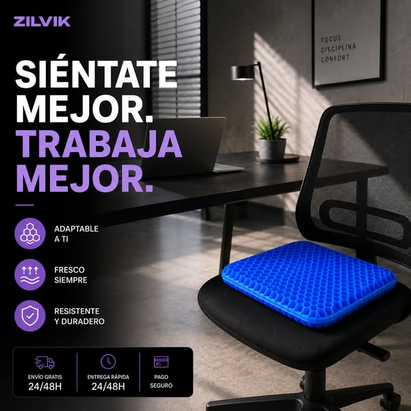 Cojín de gel viscoelástico con forma de panal