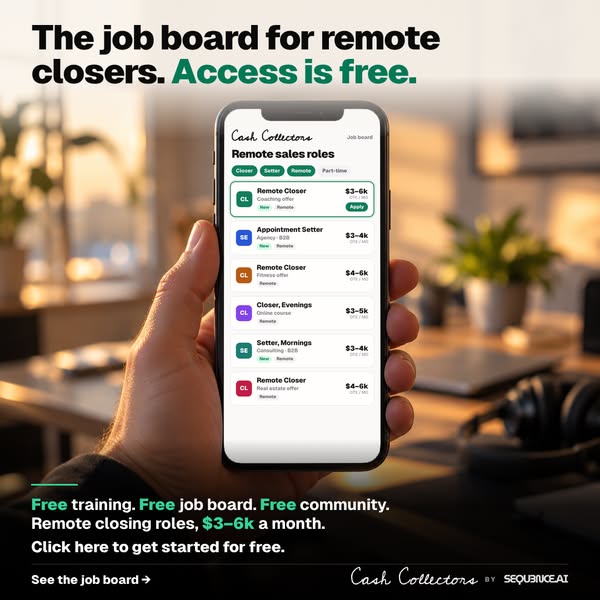 The best roles never hit job sites. / Stop applying blind. / Every remote sales role. One board.