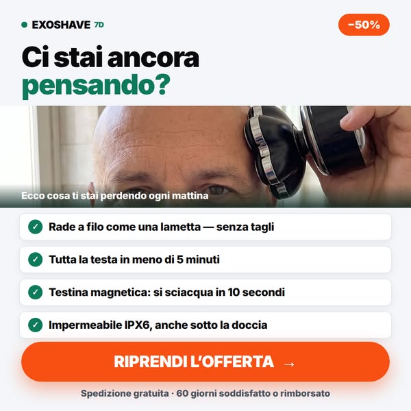 Approfitta oggi del 50% di sconto su Exoshave.