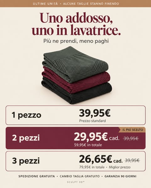 2 pezzi a 29,95€ cad.