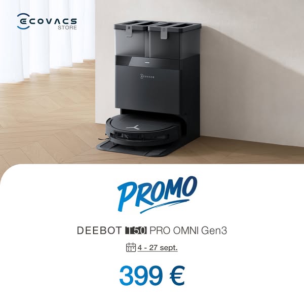 Promotion de Septembre : Le DEEBOT T50 PRO OMNI Gen3 à seulement 399 € !