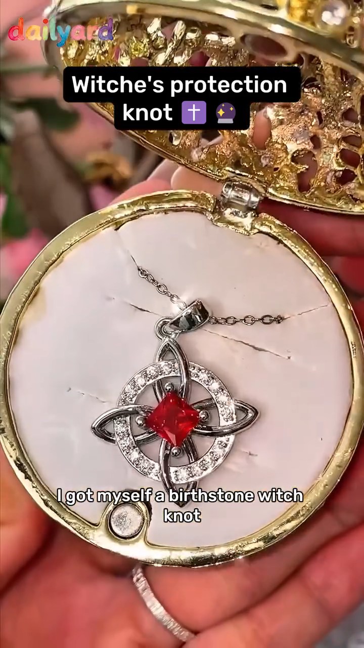 LAST DAY 49% OFFMystical Birthstone Witches Knot Necklace – Natural Crystal Protect Your Loved Ones