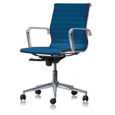 sedia direzionale manager schienale medio tessuto blu