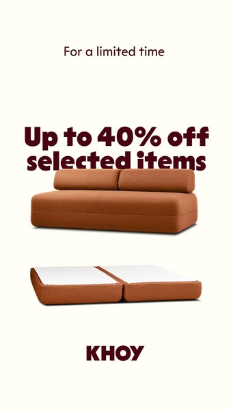 Selected items up to 40% off