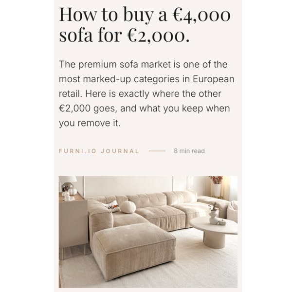How a €4,000 sofa can cost €2,000