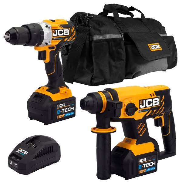 JCB 18V Brushless Combi Drill & Hammer Drill SDS Kit