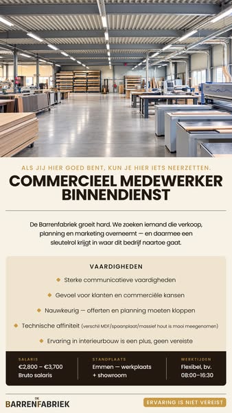 Commercieel talent gezocht