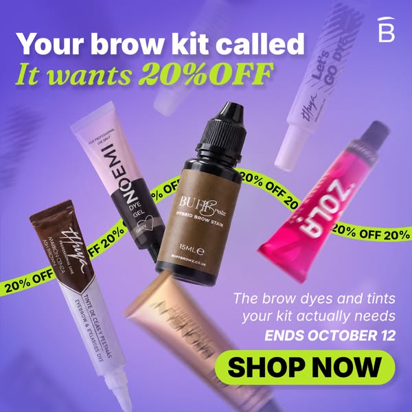 20% OFF brow dye & tint