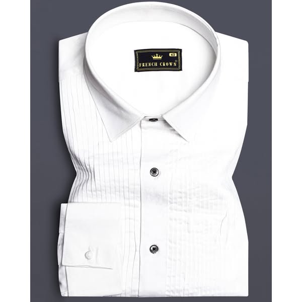 O criativo por trás: Bright White Subtle Sheen Tuxedo Super Soft Giza Cotton Tuxedo Shirt