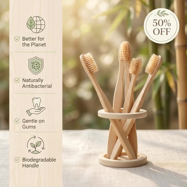 50% Off Bamboo Toothbrush
