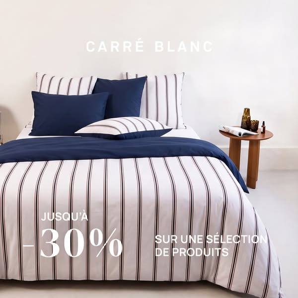 Jusqu'à -30% sur une sélection de linge de lit