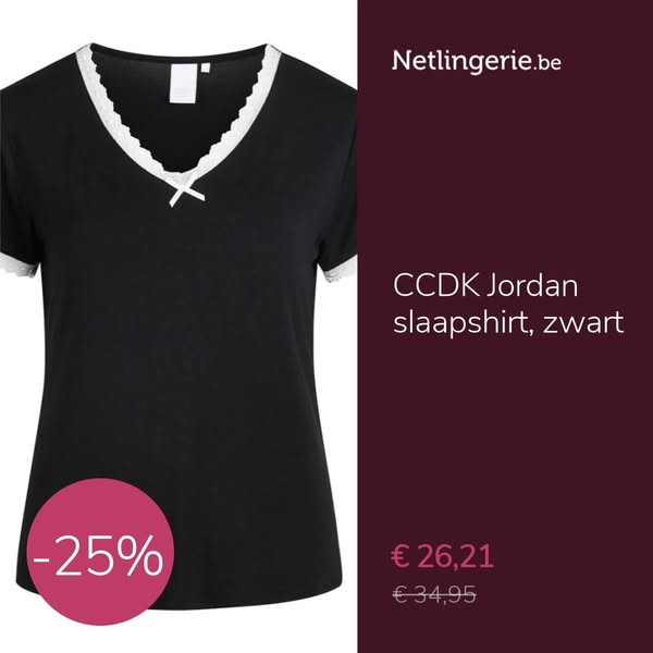 CCDK Jacqueline nachtjapon, zwart