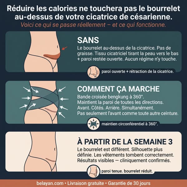 Votre ventre de césarienne ne disparaîtra pas grâce à un régime. Voici pourquoi.
