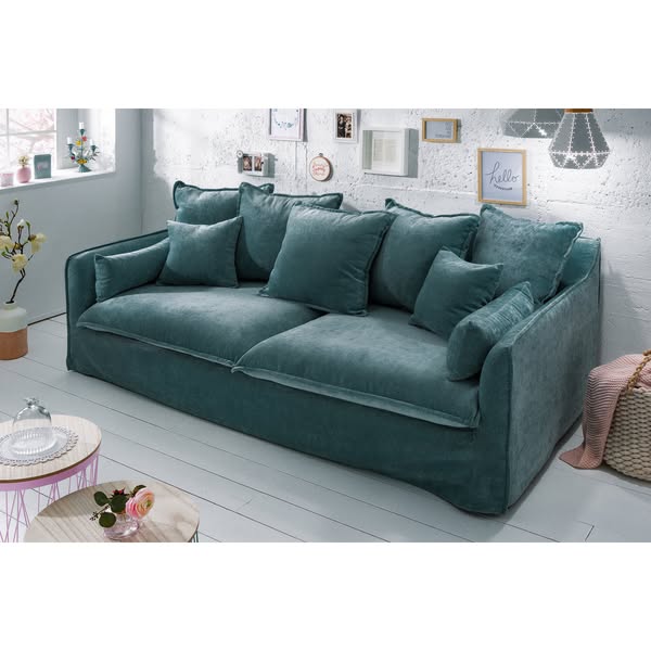 Sofa Sky 3 Seater Turquoise Velvet 210cm
