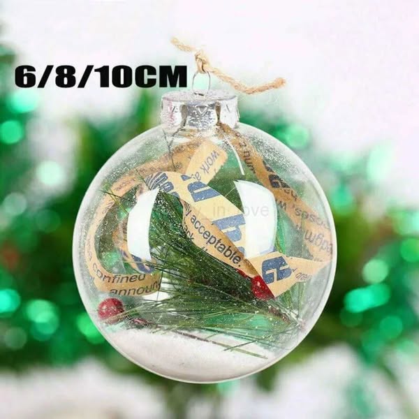 New Year's Decorations: Transparent Christmas Ball with Clear Fil