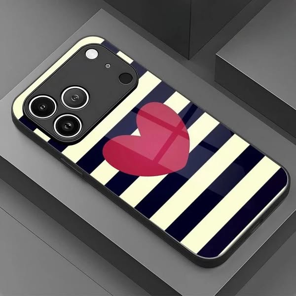 Creative Striped Heart Pattern Case for iPhone