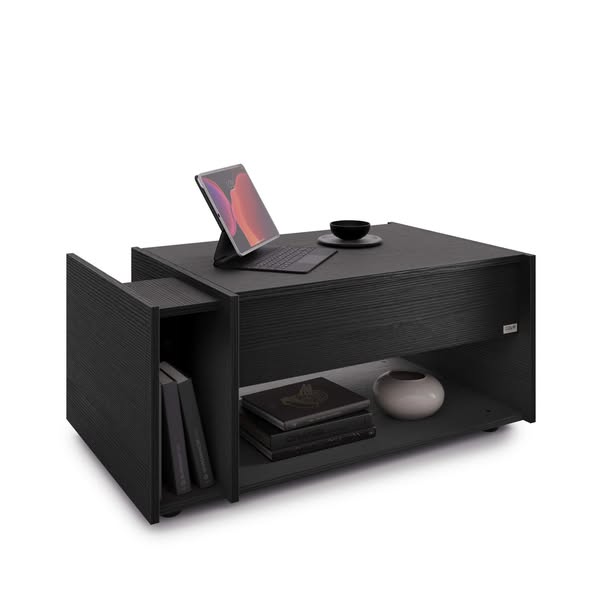 Mesa de Centro Elevable Romina, Fresno Negro