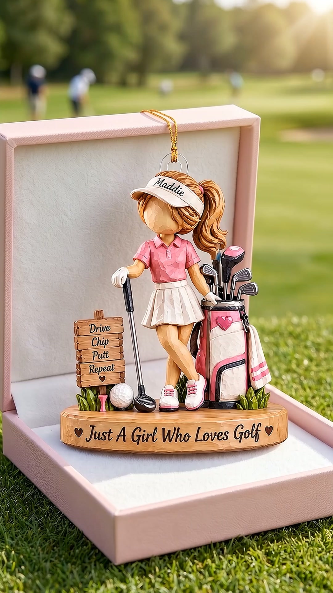 Personalized Golfer Girl Ornament
