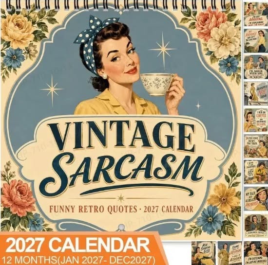 2027 Retro Satirical Wall Calendar – 12 Months of Unfiltered Humor - Buy 1