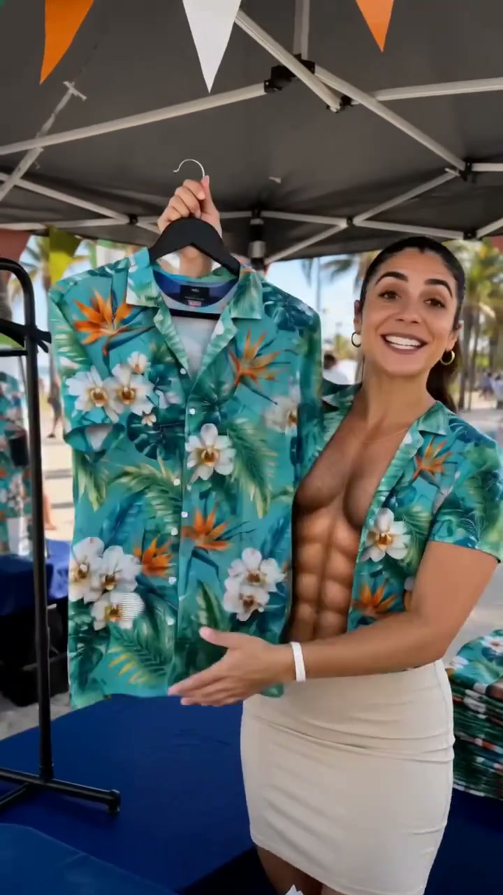 3D Fake Open Hawaiian Shirt Muscle Illusion T-Shirt