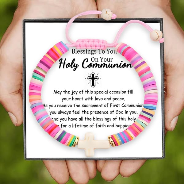 Faith Cross Bracelet - Baptism & First Communion Gift for Girls & Boys