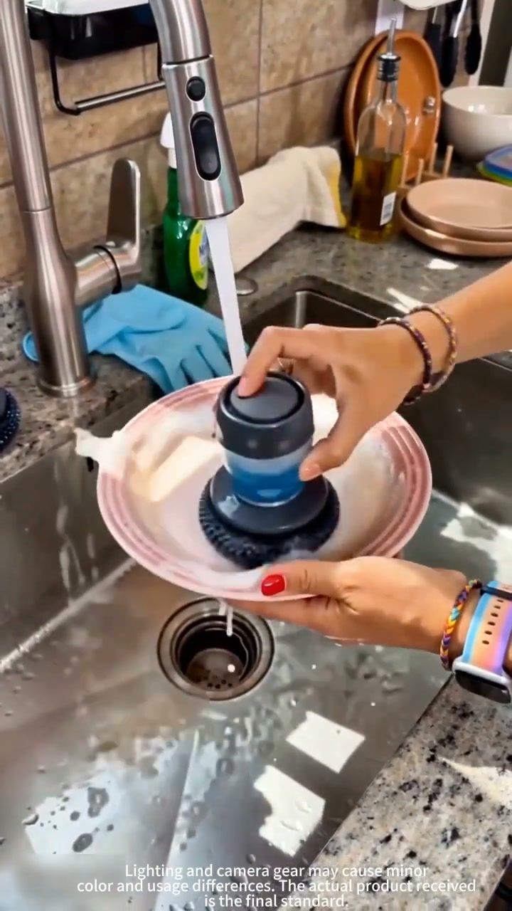 Press. Scrub. Done. Make Dishwashing Easier.