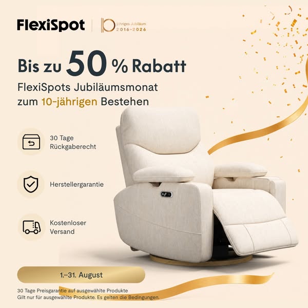 Jubiläumsmonat: bis zu 50 % sparen