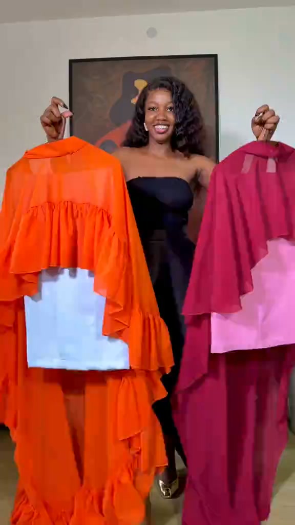 Own the Room: The High Neck Chiffon Cape
