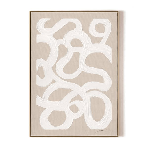 White Rhythm-Minimalist Abstract Line Art#M5856