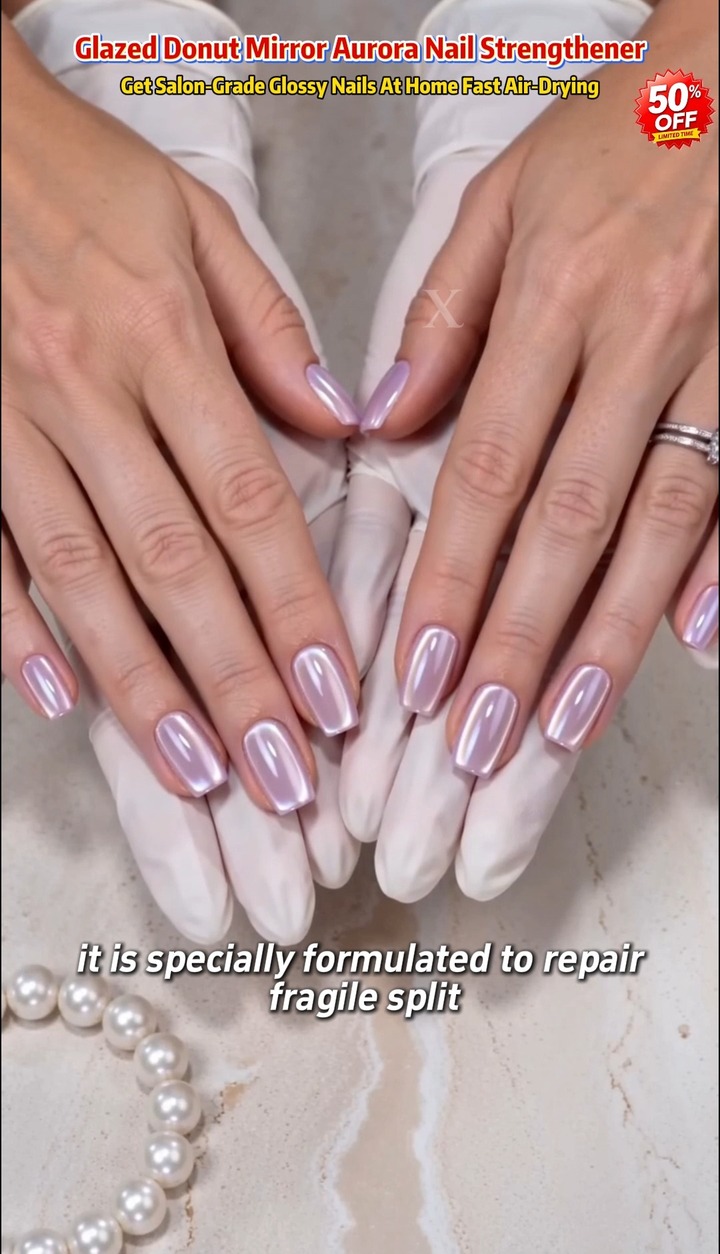 Stronger-Looking Nails With a Glossy Lilac Shine