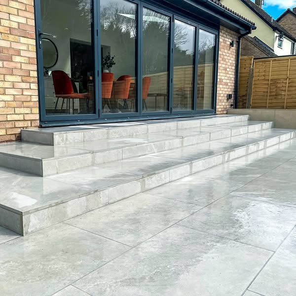 Mountain White Outdoor Porcelain Paving Tiles - 600x900 - 20mm - Slab £13.70