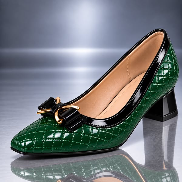 Rosalie Quilted Bow Heel