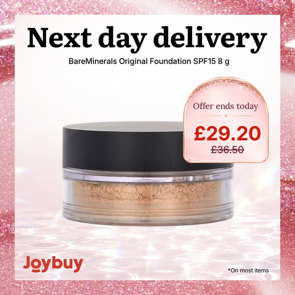 BareMinerals Original Foundation Loose Powder SPF15 in #15 Neutral Medium, 8g | Buildable, Natural Finish Makeup