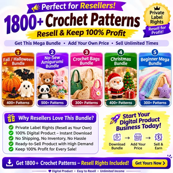 Download once. Explore thousands of designs. Start crocheting!