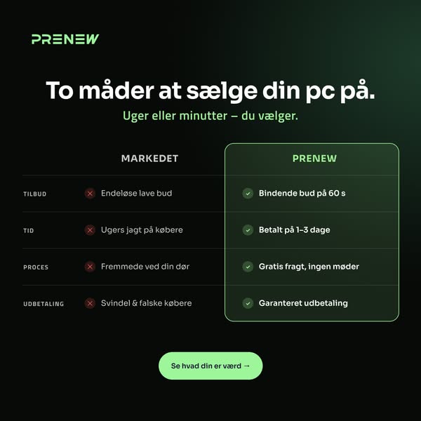 Sælg din gaming-pc til Prenew, helt uden bøvl
