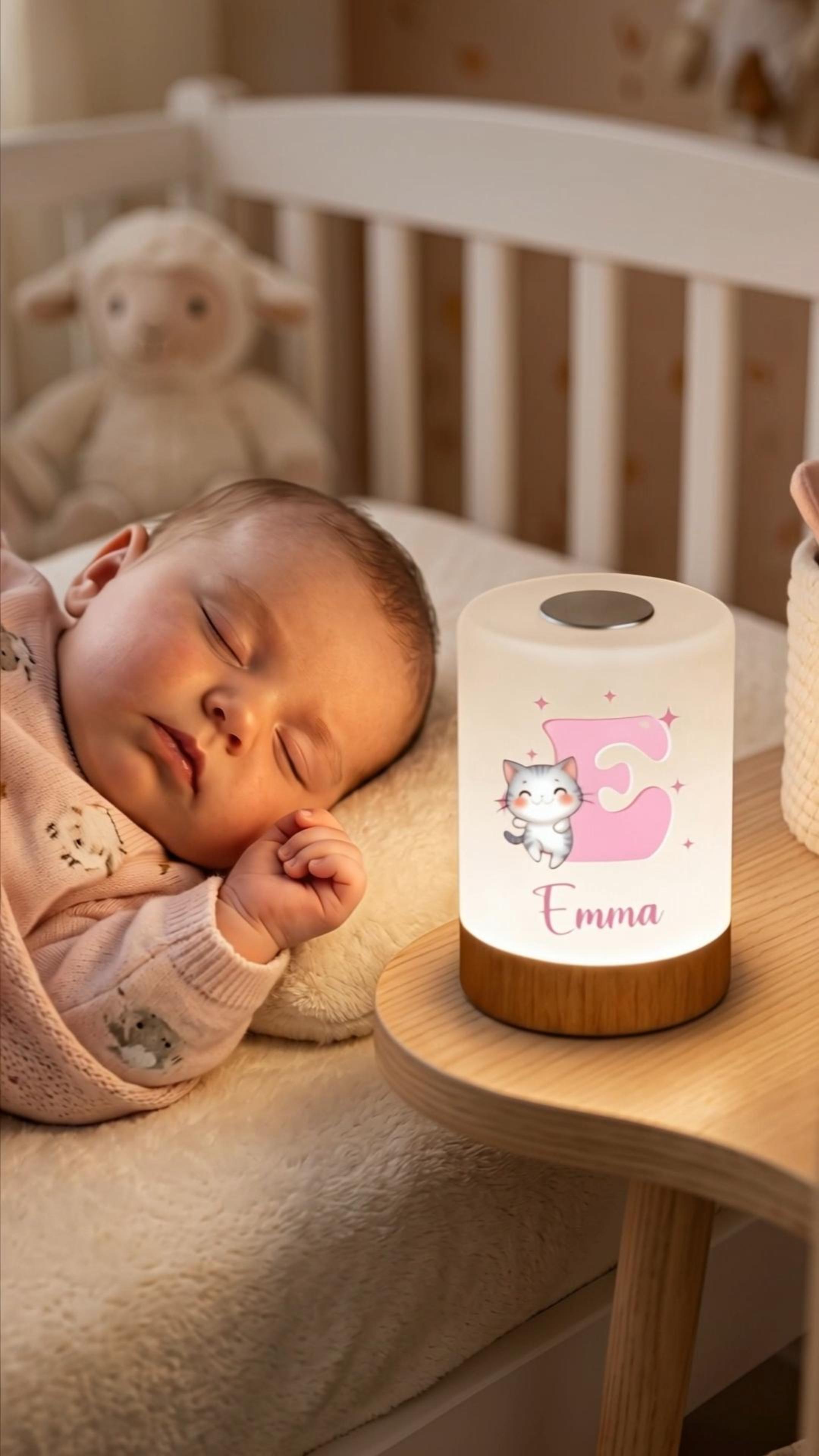 Personalized Dancing Animal Dimmable Touch Control Rechargeable Night Light with Name and Adjustable Colors Bedroom Decor Birthday Gift for