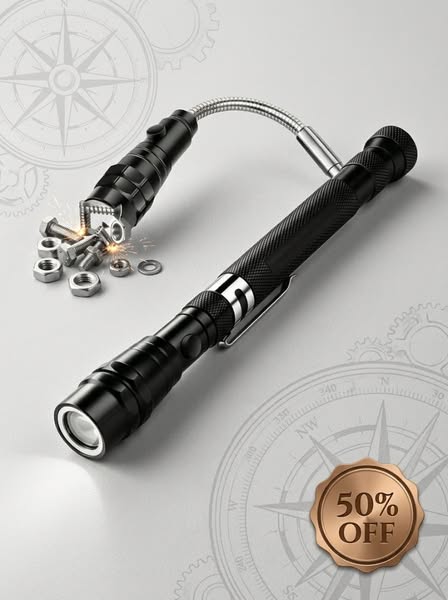Telescoping‑Flex LED Magnetic Pick‑Up Tool