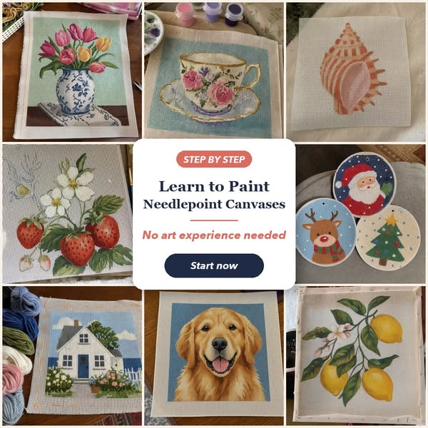 Paint Your Own Needlepoint Canvases + Free Bonuses