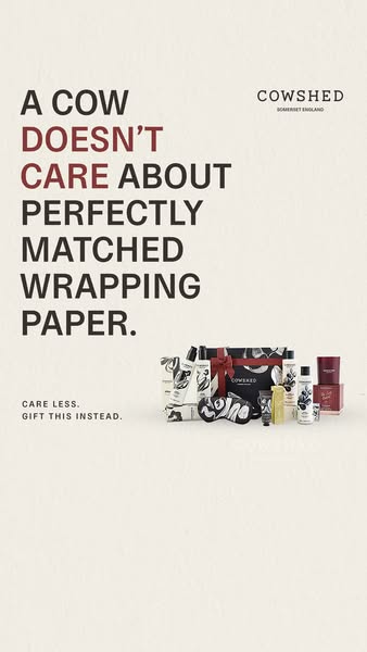 Care Less. Gift This Instead. Christmas Like A Cow Christmas Gifts Covered Ready-to-Gift Indulgence Start Shopping Today Christmas Your Way