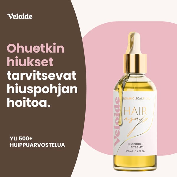 Ohuetkin hiukset tarvitsevat hiuspohjan hoitoa.