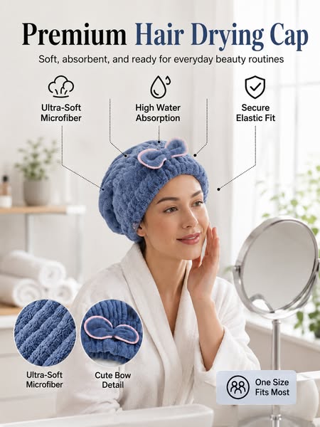 The Microfiber Hair Drying Cap