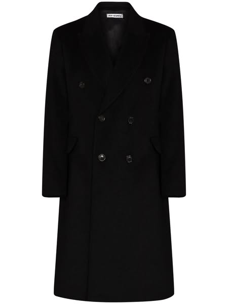 OUR LEGACY CAPPOTTO UOMO WHALE COAT M4201WB BLACK HAIRY WOOL