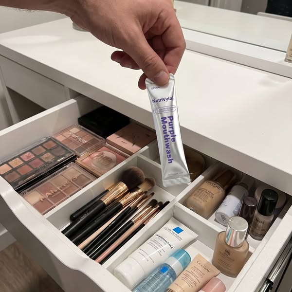 i've been secretly using my wife's purple mouthwash for a month
