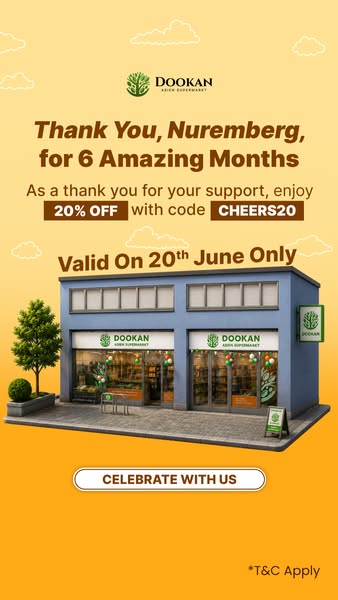 20% Off — Nuremberg's 6 Month Celebration!