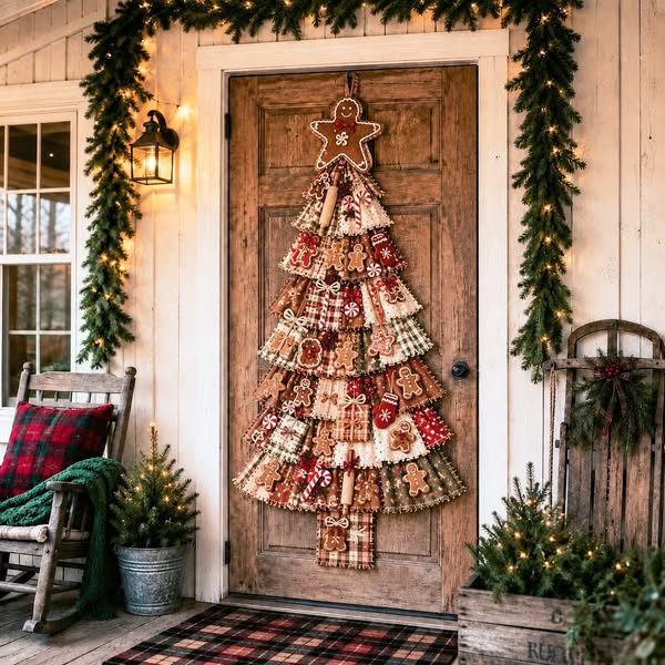 Beginner-Friendly DIY Oversized Patchwork Christmas Tree Door Hanging Kit