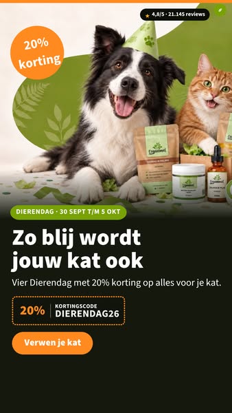 Gebruik code DIERENDAG26