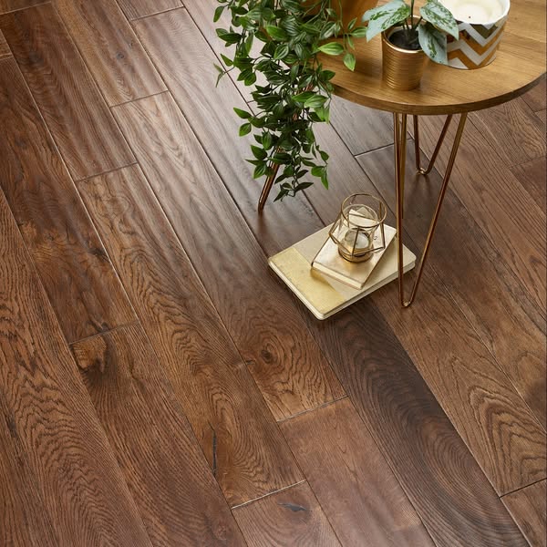 Coffee Oak Hand Scraped UV Lacquered