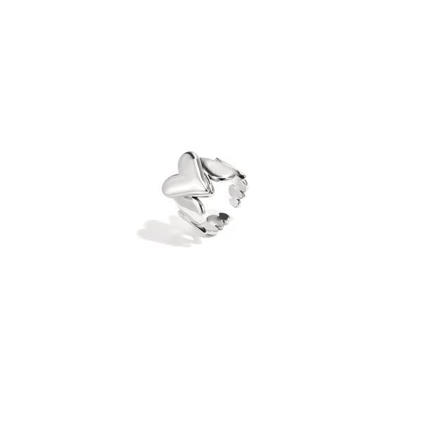 Statement ring met druppel details en hart dames sieraden – Santeli Jewelry