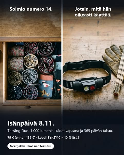 1 000 lumenia. Jopa 69 tuntia.